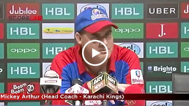 Mickey Arthur talks to media about Karachi’s progress