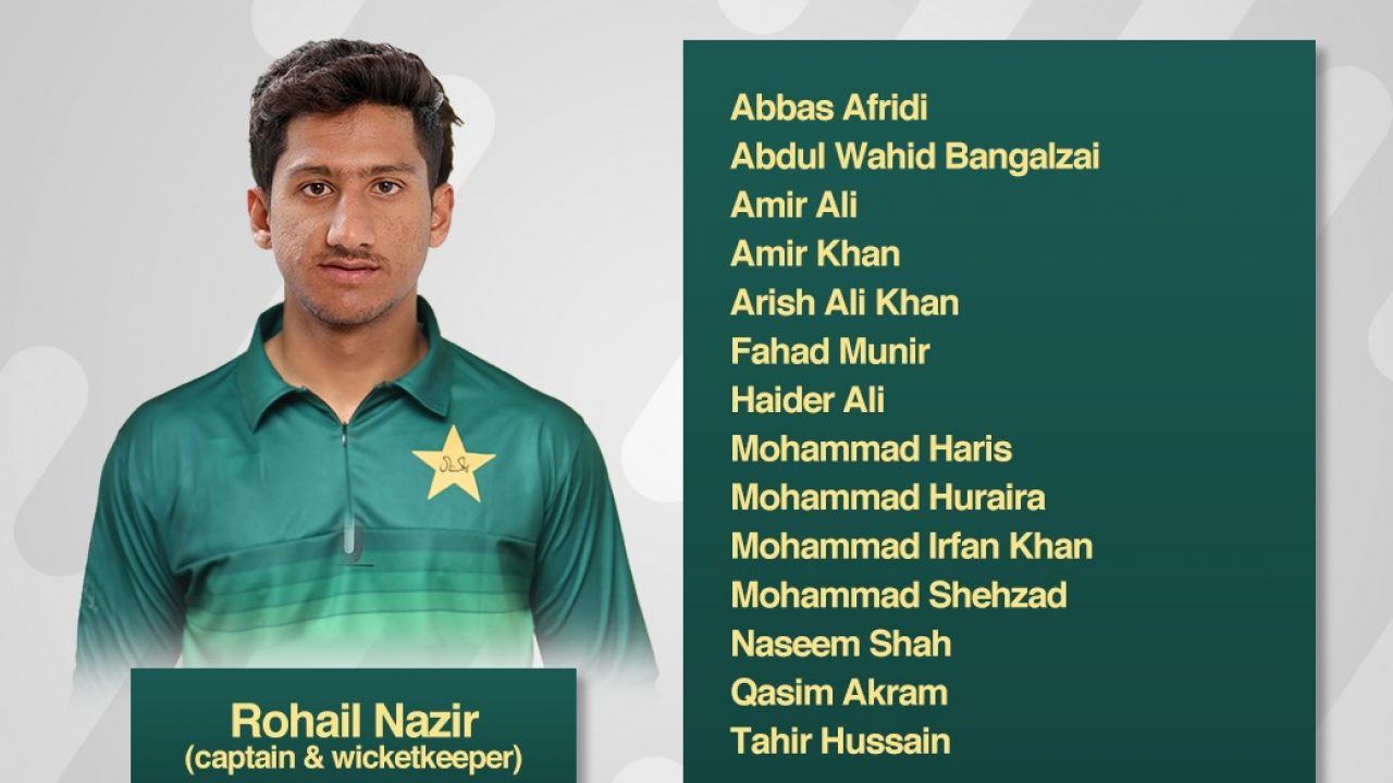 Pakistan Squad For Icc U19 Cricket World Cup Named Scoreline Pakistan Squad For Icc U19 Cricket World Cup Named Scoreline