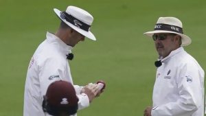 Umpires apply disinfectant on ball after Dominic Sibley accidentally uses saliva